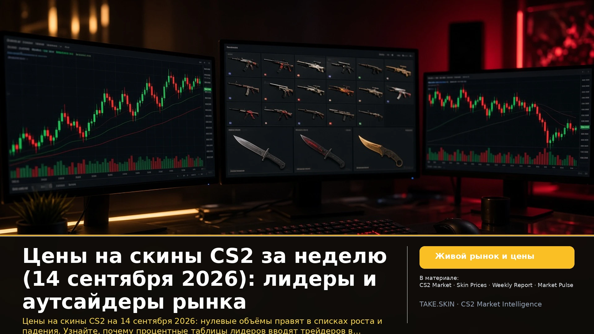 Цены на скины CS2 за неделю (14 сентября 2026): лидеры и аутсайдеры рынка