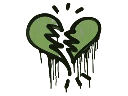 Sealed Graffiti Broken Heart Blood Red