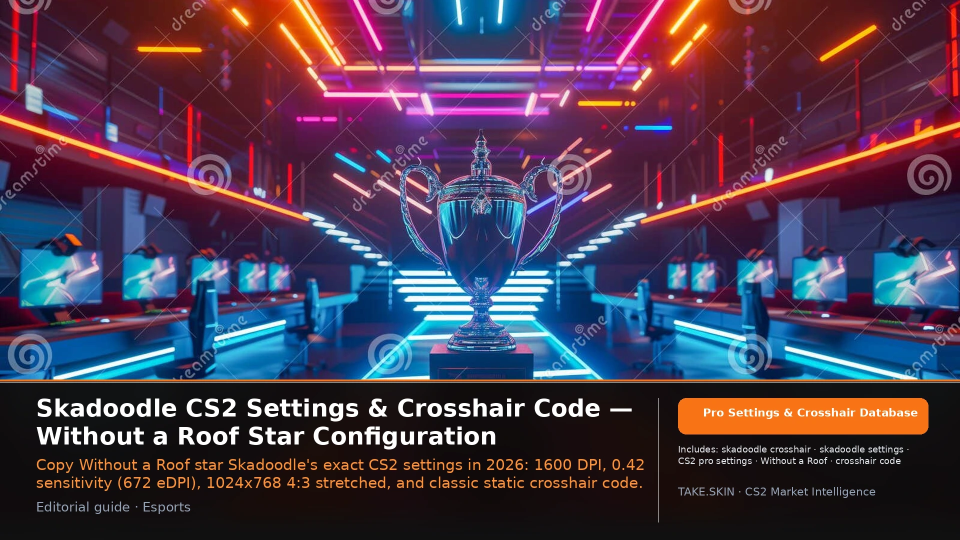 Skadoodle CS2 Settings & Crosshair Code — Without a Roof Star Configuration